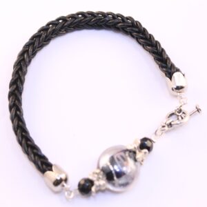 P leren armbanden: vierkante vissengraat