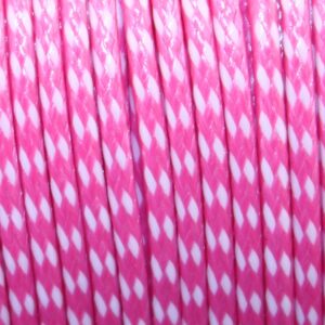 dubbel kleurig gevlochten koord roze/wit