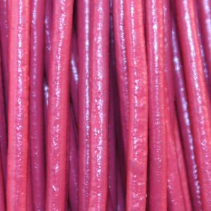 Ronde leren veter rood 2mm