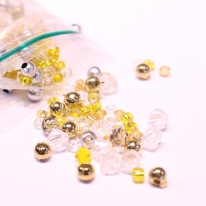 kralenmix 3/4mm geel