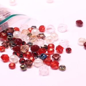 kralenmix 3/4mm rood