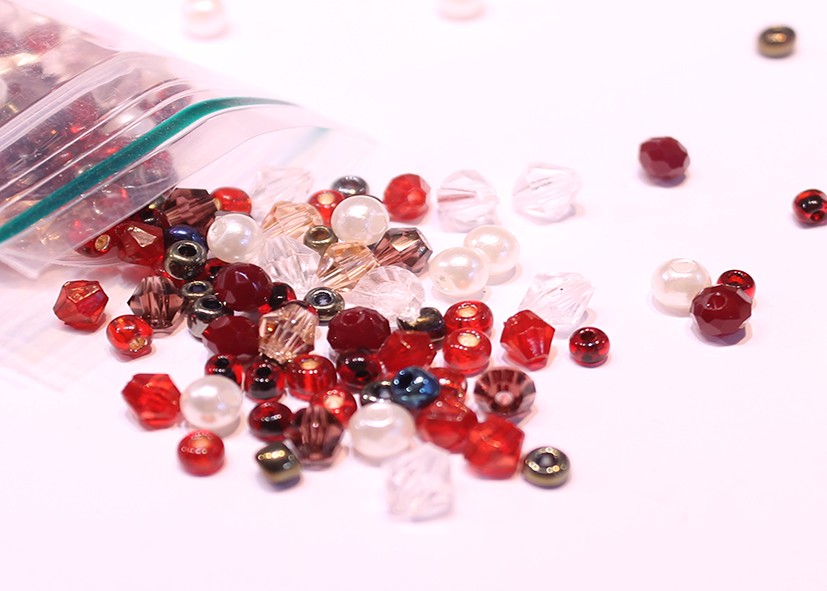 kralenmix 3/4mm rood