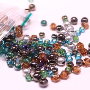 kralenmix 3/4mm groen bruin